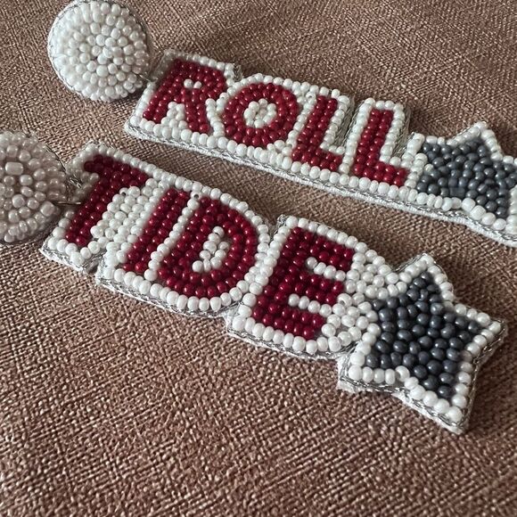 Alabama Roll Tide beaded earrings - Picture 4 of 4